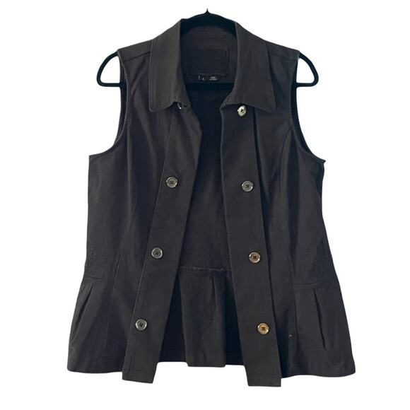 Ethyl Tops - Ethyl Button Dark Gray A Line Button Vest Women’s Size L Versatile Casual Layer